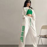 美式白色高街束脚裤印花hiphop爵士舞休闲运动裤男女102B-K802P40，男装休闲裤，星座102B