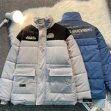 冬工装棉服男女款宽松百搭立领拼接面包服情侣棉衣潮102B-M575P98，男装棉衣，星座102B