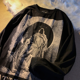 春款圣母印花长袖卫衣原宿宽松上衣男女百搭圆领男装102B-W426P35，男装卫衣，星座102B