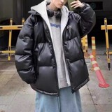 秋冬假两件棉服男宽松时尚连帽棉袄PU皮潮牌棉衣外套102B-M267P95，男装棉衣，星座102B