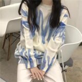 秋2025宽松印花毛衣男女慵懒风套头针织衫潮流上衣102B-M2847P55，男装针织衫/毛衣，星座102B