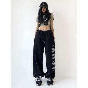 2023美式潮牌运动裤抽绳阔腿裤宽松嘻哈爵士跳舞裤102B-K706P40图片