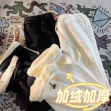 华夫格秋冬加绒加厚学生韩版宽松直筒休闲运动裤102B-JR2408P50，男装休闲裤，星座102B