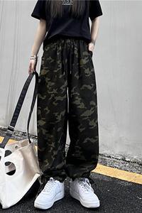 2024秋美式高街hiphop嘻哈迷彩工装裤显瘦裤男女102B-K8803P68图片