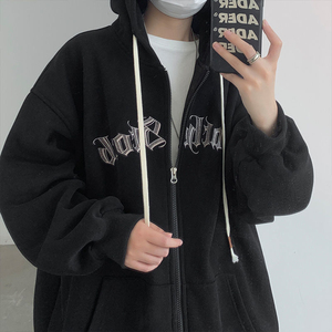 华棉复合后包高街卫衣开衫oversize宽松复古上衣秋冬102B-W123P48图片