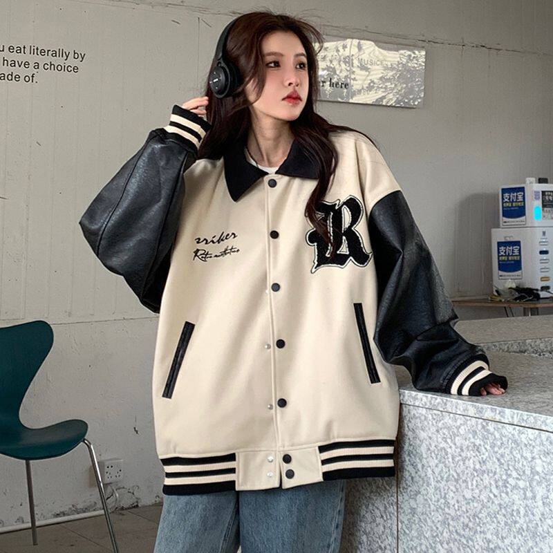 秋2025美式复古拼接棒球服韩版学生宽松夹克外套潮102B-JK853P75,男装夹克,星座102B