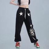 秋2025跨境高腰束脚宽松欧美运动裤男女102B-K678P45，女装休闲裤，星座102B