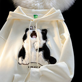 310克华棉复合双帽植绒刺绣软糯猫猫连帽卫衣男女102B-W2706P48，男装卫衣，星座102B