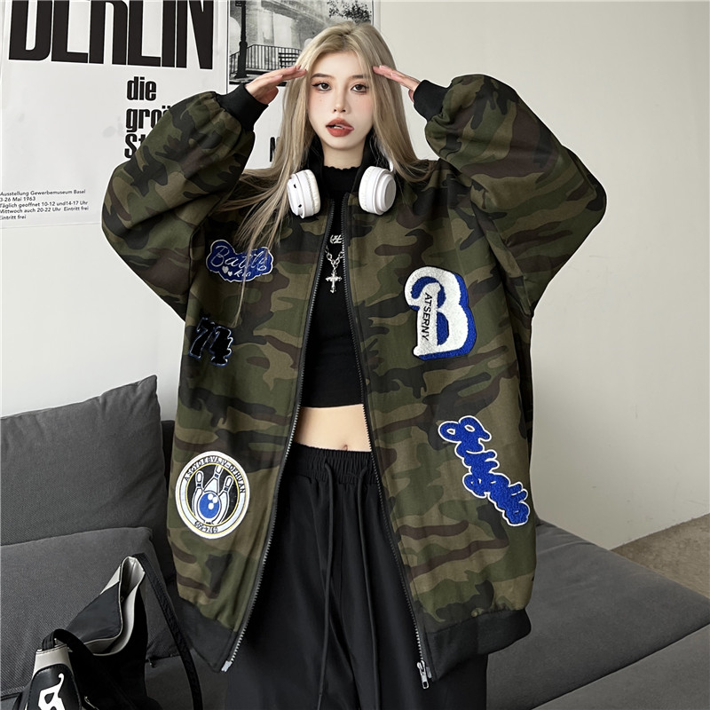 全棉工装布迷彩美式加内里复古棒球服男女宽松外套102B-J0729P98,男装夹克,星座102B