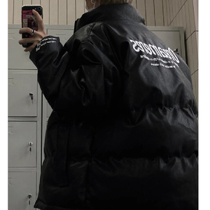 情侣装美式复古字母刺绣pu皮棉衣棉服加厚宽松棉袄102B-M6071P98图片
