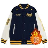 秋冬25美式撞色拼接加厚外套宽松棒球服夹克102B-JK833P75加棉85，男装夹克，星座102B