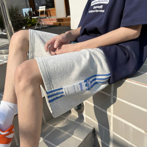 休闲短裤夏季潮牌ins嘻哈条纹五分裤宽松直筒运动裤102B-K1279P28图片