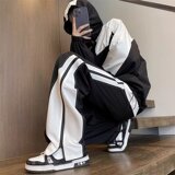 秋2025冲锋裤男裤直筒撞色长裤潮牌宽松美式休闲裤102B-K8111P58，男装休闲裤，星座102B
