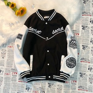 爆平铺图棒球服高街设计小众新款美式街头夹克外套102B-JK8001P75图片