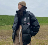 美式街头刺绣字母PU皮棉服宽松潮流加厚面包服棉衣102B-M3018P105，男装棉衣，星座102B