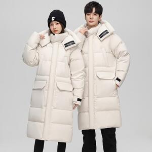 冬季白鹅绒羽绒服男长款过膝男女同款情侣宽松外套102B-Y8915P265图片