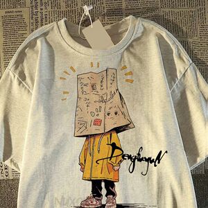 纯棉精梳嘻哈趣味搞怪人物印花短袖t恤男女夏T恤潮102B-T2239P30