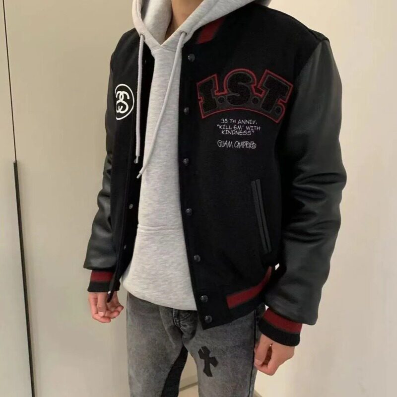美式高街Vibe风限定棒球服字母印花情侣潮流夹克102B-JK5191P68,男装夹克,星座102B