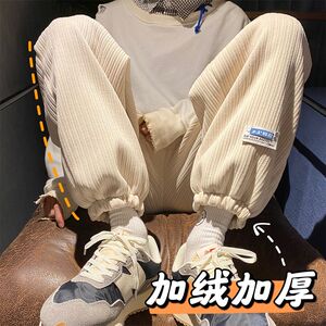 加绒灯芯绒哈伦裤加厚韩版休闲裤束脚裤男女潮102B-K051P40加绒48图片