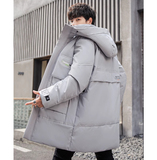 冬款羽绒服男中长款连帽夜光条潮流冬加厚外套男潮102B-Y071P230，男装羽绒服，星座102B