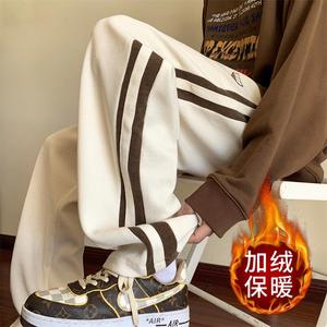 原版原图欧棉绒高质量宽松阔腿直筒休闲裤卫裤102B-K193P45加绒50图片