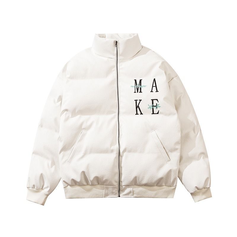 美式街头刺绣字母PU皮棉服宽松潮流加厚面包服棉衣102B-M3018P105,男装棉衣,星座102B