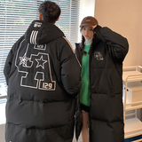 加厚潮男字母印花连帽中长情侣宽松工装羽绒服男女102B-Y5085P165，男装羽绒服，星座102B