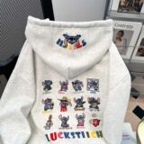 加厚美式慵懒刺绣加绒卫衣宽松连帽外套潮102B-W2758P58加绒68，女装短外套，星座102B