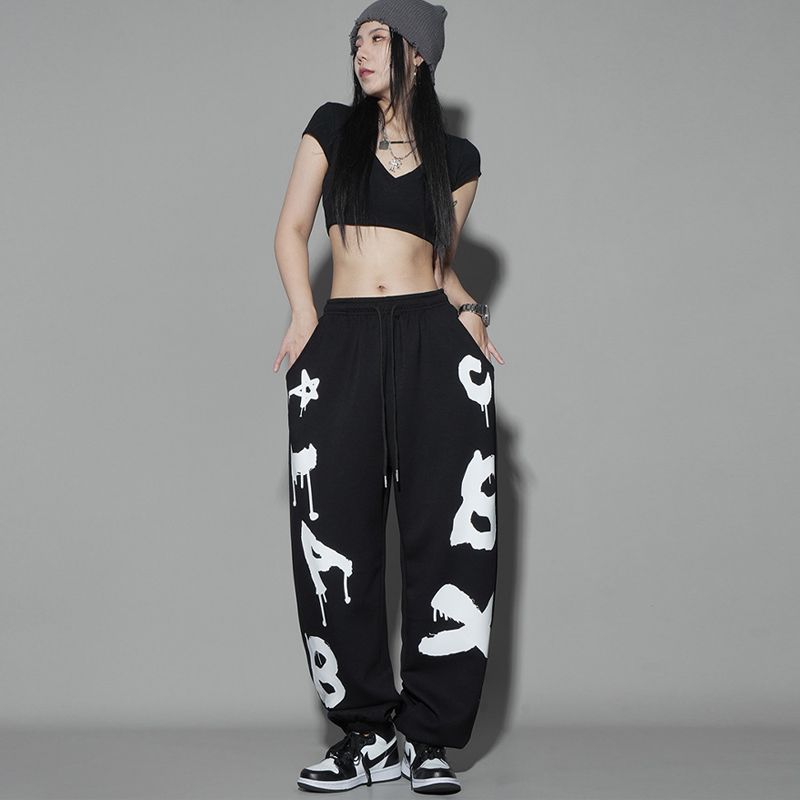 束脚涂鸦爵士嘻哈跳舞运动裤男女酷炫hiphop休闲裤潮102B-K797P45,男装休闲裤,星座102B