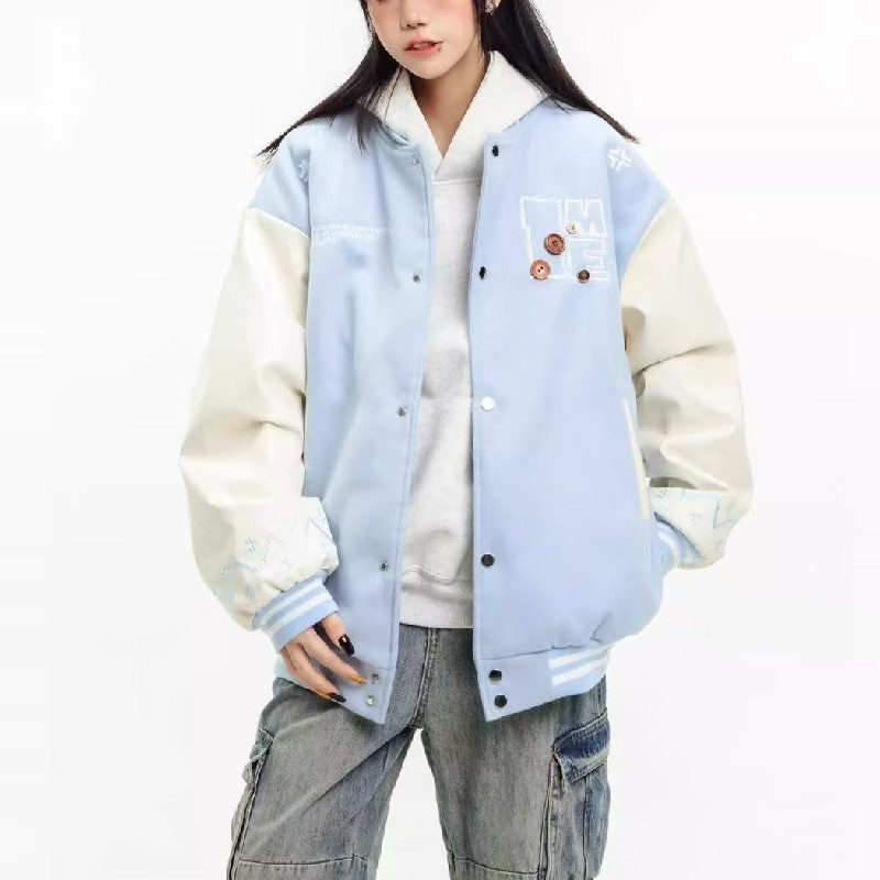 秋2025美式高街刺绣棒球服夹克字母百搭情侣外套102B-JK8837P78,男装夹克,星座102B