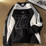 秋2025复古篮球服卫衣男女赛车棒球冰球服套头上衣102B-W8508P38，男装卫衣，星座102B