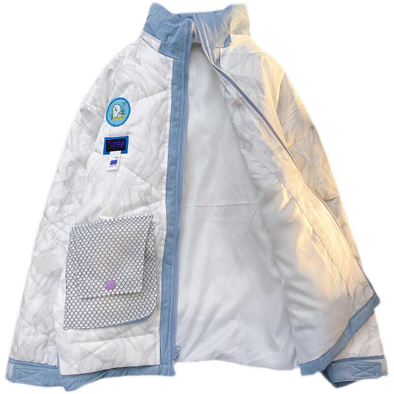 加厚秋冬百搭炸街连帽暗花上衣棉服男女棉衣外套102B-M6803P98,男装棉衣,星座102B