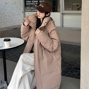 加厚潮男大领子连帽中长情侣款宽松保暖羽绒服男女102B-Y5926P225