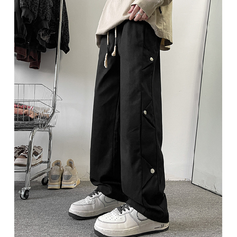 秋2025纯棉排扣伐木裤工装裤韩版宽松直筒裤休闲裤102B-K809P55,男装工装外套,星座102B