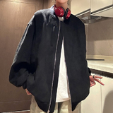 秋25复古麂皮绒棒球服男女休闲宽松飞行员夹克外套102B-JK6609P85，男装夹克，星座102B
