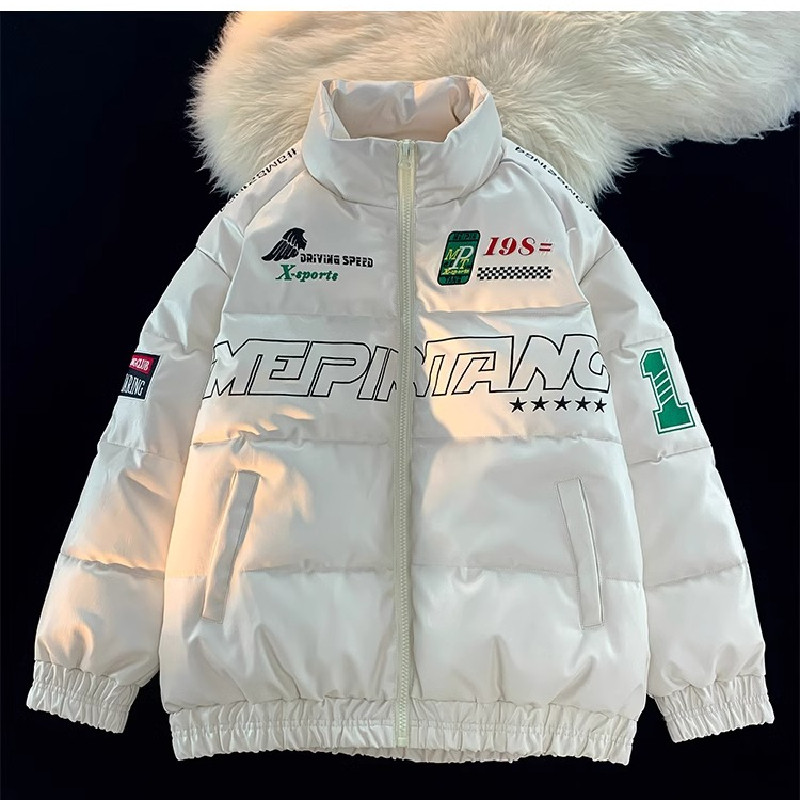 PU皮棉衣男女冬季宽松加厚美式高街潮棉服情侣棉袄102B-M6001P128,男装棉衣,星座102B