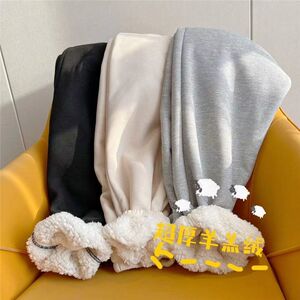 加绒华夫格羊羔绒加绒加厚束脚裤秋冬学生韩版哈伦裤102B-K059P50图片