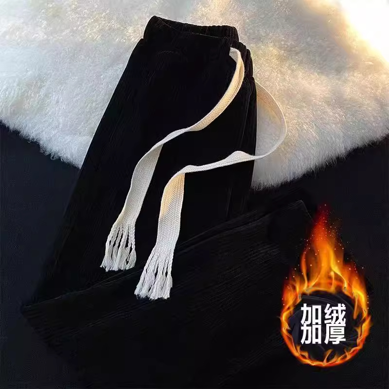 备货6万条灯芯绒裤子直筒阔腿休闲裤男女102B-K192常规P45加绒F55，男装休闲裤，星座102B