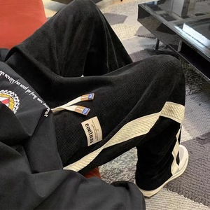 灯芯绒条纹高街裤秋潮牌复古运动裤宽松直筒休闲裤102B-K4245P50,女装休闲裤,星座102B