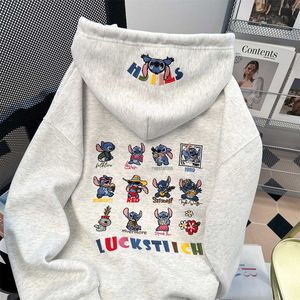 加厚美式慵懒刺绣加绒卫衣宽松连帽外套潮102B-W2758P58加绒68图片