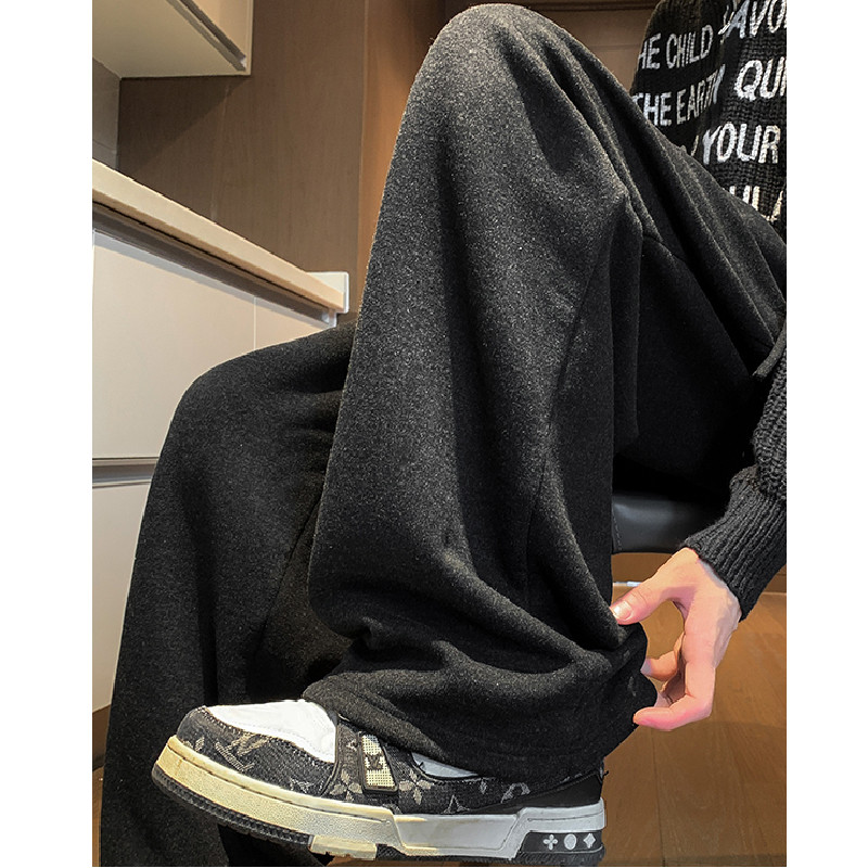 秋2025糯米裤直筒长裤学生软糯休闲裤男女裤子102B-K618P45加绒55,男装卫衣,星座102B