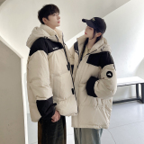 加厚潮字母印花连帽工装情侣款宽松拼接羽绒服男女102B-Y5920P185，男装羽绒服，星座102B