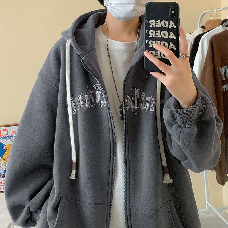 华棉复合后包高街卫衣开衫oversize宽松复古上衣秋冬102B-W123P48,男装卫衣,星座102B