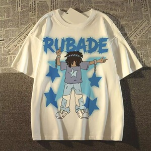 紧密220克复古街头hiphop趣味脏辫星星短袖男女宽松102B-T7276P30图片