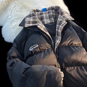 2023高街oversize棉服男女冬季加厚假两件外套棉衣102B-M142P98图片