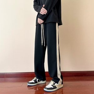 卫裤男直筒宽松秋休闲裤美式高街垂坠感运动阔腿裤102B-K4191P45