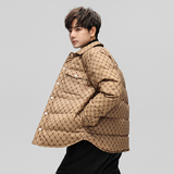 冬款羽绒服男字母logo翻领加厚按扣短款外套羽绒衣102B-Y5328P155，男装羽绒服，星座102B