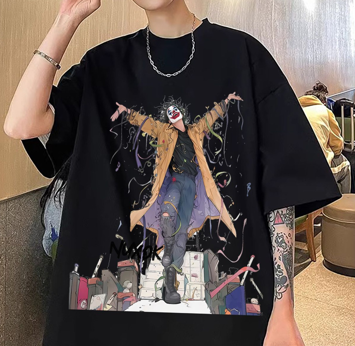 纯棉淘抖质量高街小丑人物印花短袖t恤男女夏潮T恤102B-T2226P30,男装T恤,星座102B