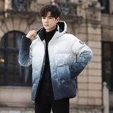 冬羽绒服男连帽渐变加厚工装外套情侣羽绒衣外套102B-Y5232P175，男装羽绒服，星座102B