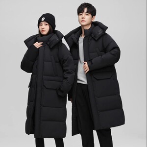 冬季白鹅绒羽绒服男长款过膝男女同款情侣宽松外套102B-Y8915P265图片